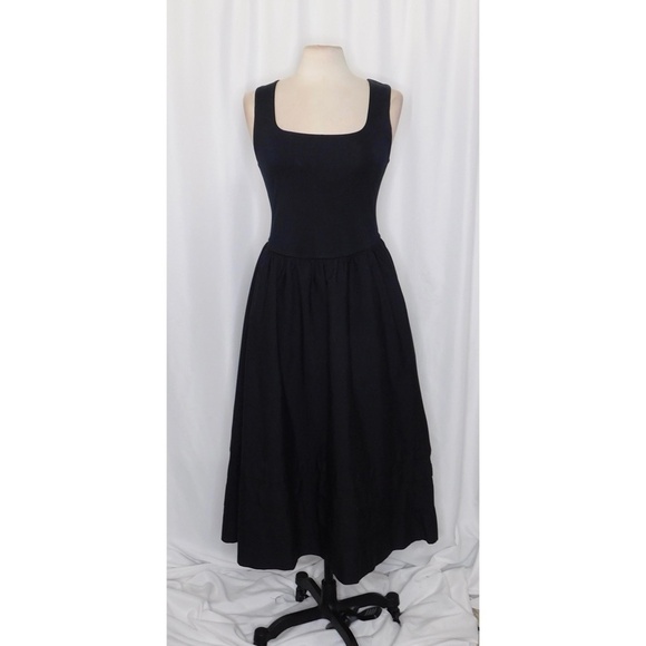 NWT!! J. CREW Black Drop-Waist Mixy Dress Tank Midi Dropwaist Medium Tall MT - Picture 3 of 15